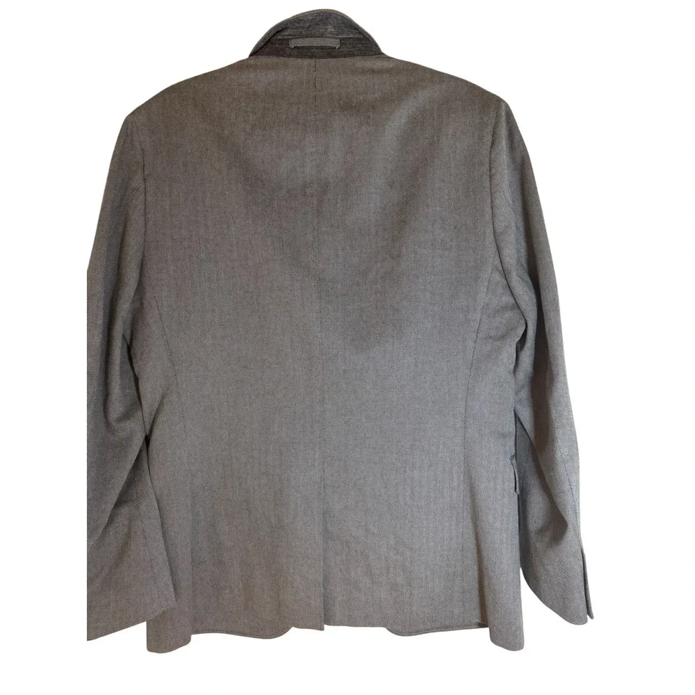 Banana Republic Tailored Fit Blazer 40R – Gray Herringbone Cotton Sport Coat‎